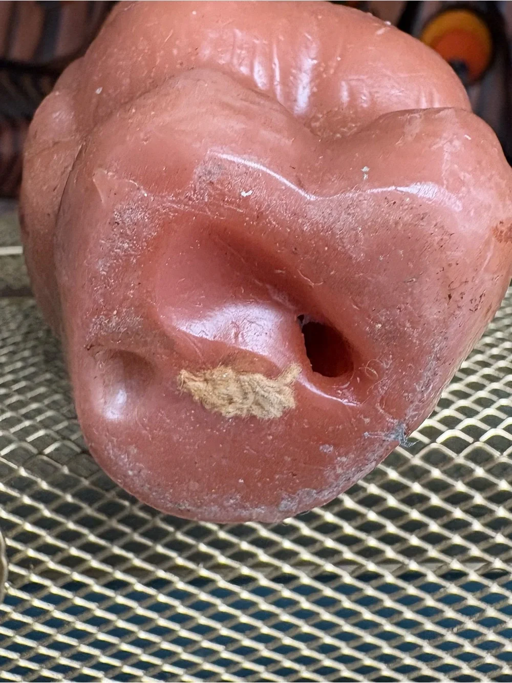 Vintage 70’s Brown Owl Candle with Green Eyes